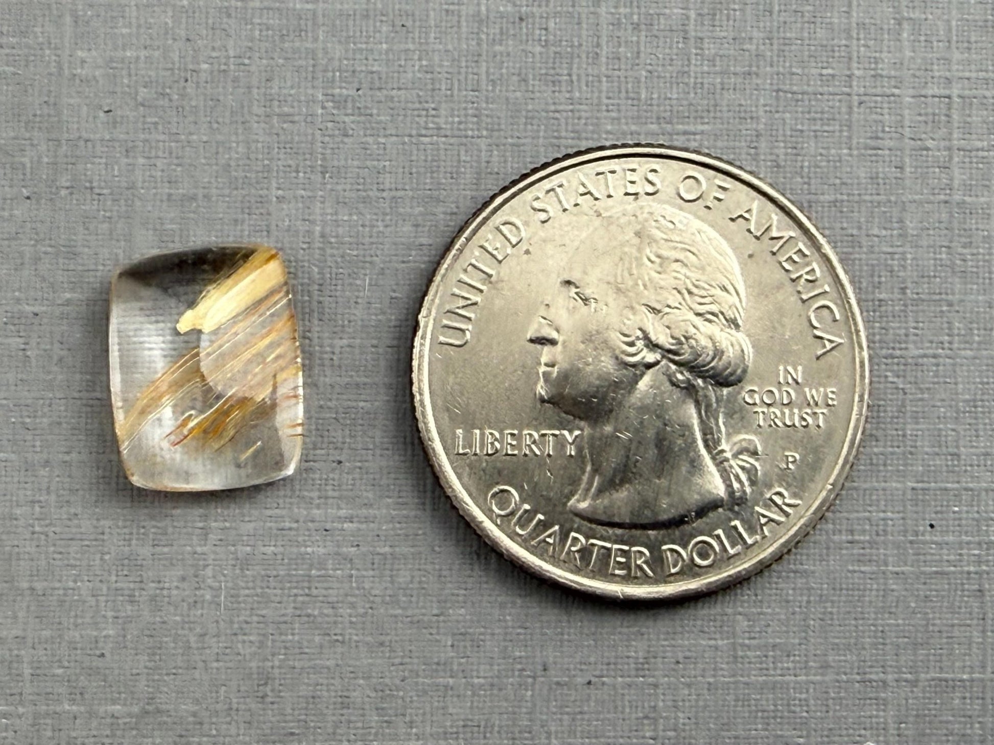 Gold Rutile Quartz | 13x10mm | Cabochon top with Faceted bottom | QU532 - Gem Enthusiast