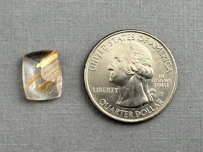 Gold Rutile Quartz | 13x10mm | Cabochon top with Faceted bottom | QU532 - Gem Enthusiast