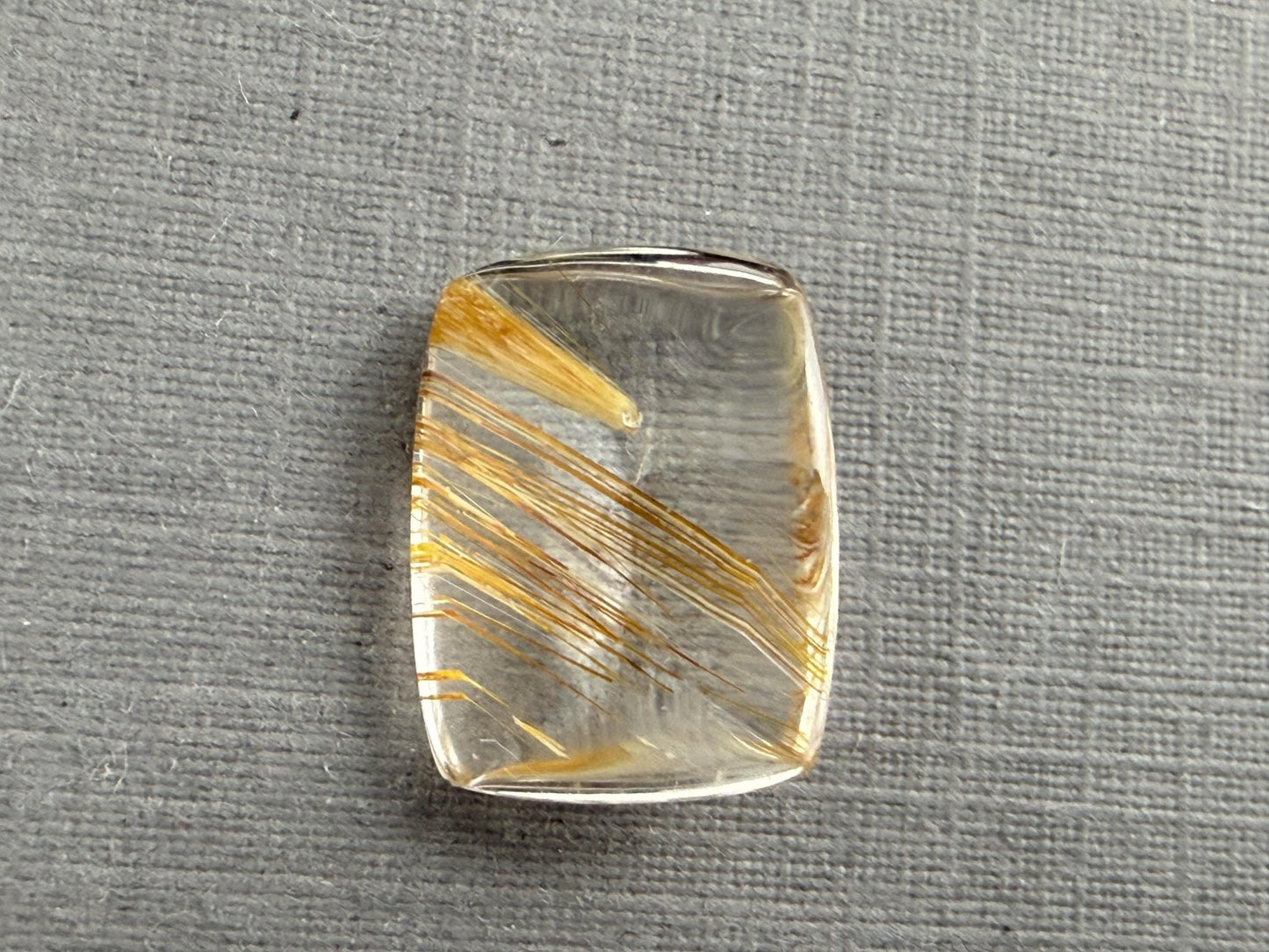 Gold Rutile Quartz | 13x10mm | Cabochon top with Faceted bottom | QU532 - Gem Enthusiast