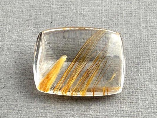 Gold Rutile Quartz | 13x10mm | Cabochon top with Faceted bottom | QU532 - Gem Enthusiast