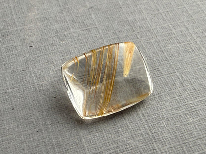 Gold Rutile Quartz | 13x10mm | Cabochon top with Faceted bottom | QU532 - Gem Enthusiast