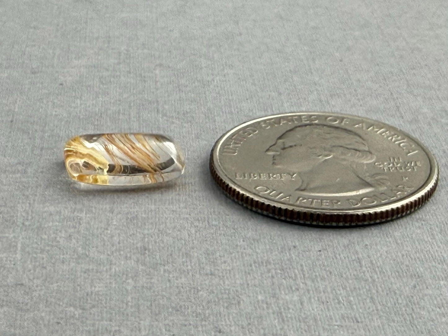 Gold Rutile Quartz | 13x10mm | Cabochon top with Faceted bottom | QU532 - Gem Enthusiast