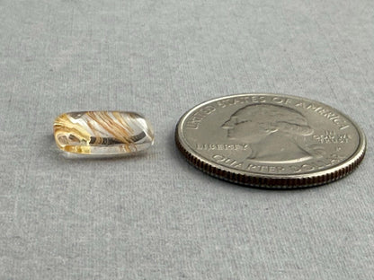 Gold Rutile Quartz | 13x10mm | Cabochon top with Faceted bottom | QU532 - Gem Enthusiast