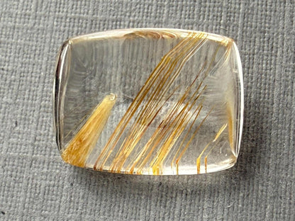 Gold Rutile Quartz | 13x10mm | Cabochon top with Faceted bottom | QU532 - Gem Enthusiast