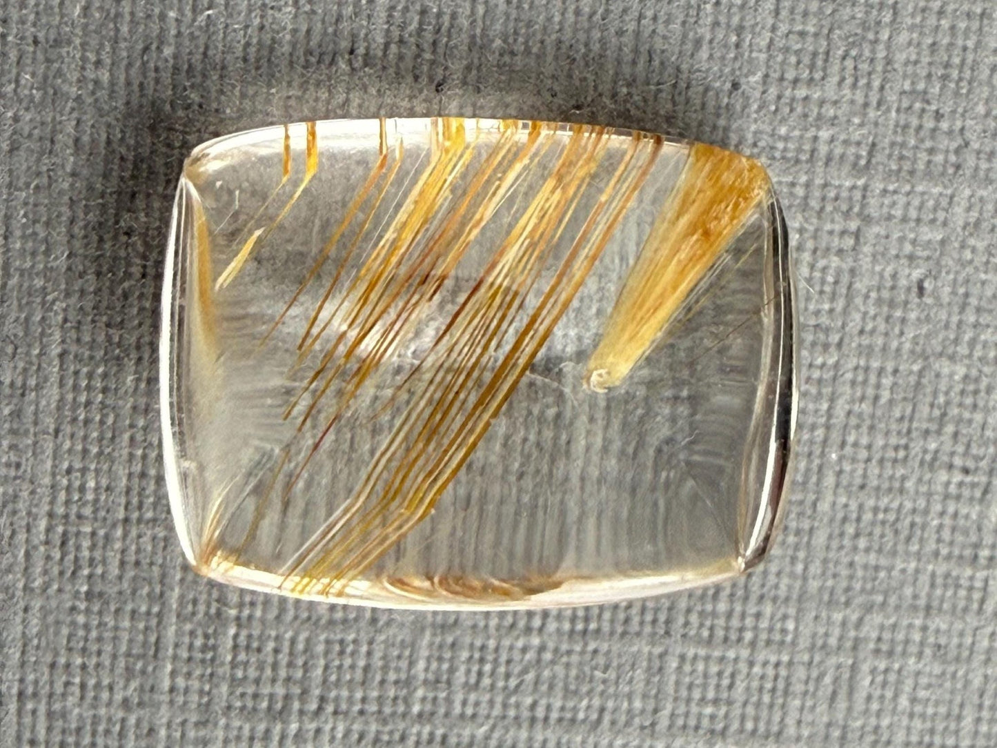 Gold Rutile Quartz | 13x10mm | Cabochon top with Faceted bottom | QU532 - Gem Enthusiast