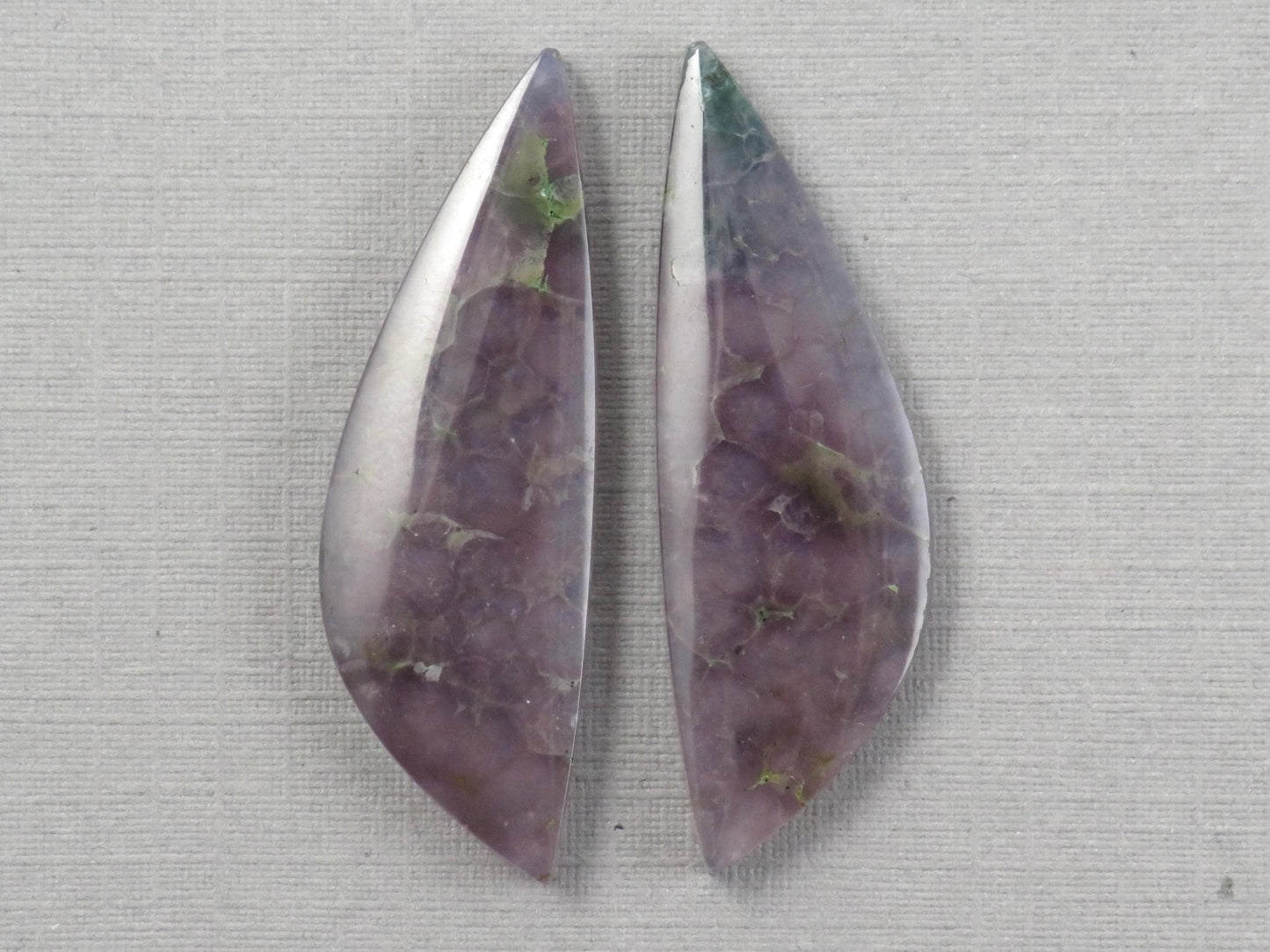 Grape Agate Cabochon Freeform | 35x11.5mm, 21.3ct | Per Pair | Indonesia | AG380 - Gem Enthusiast