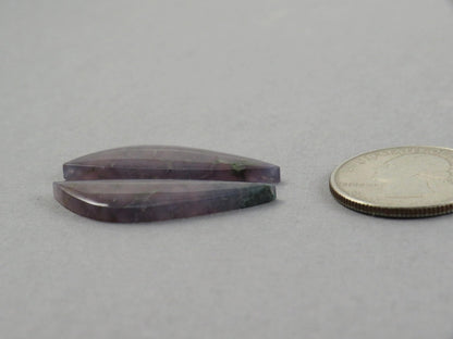 Grape Agate Cabochon Freeform | 35x11.5mm, 21.3ct | Per Pair | Indonesia | AG380 - Gem Enthusiast