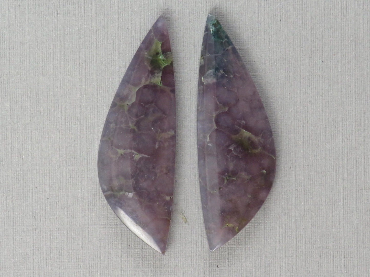 Grape Agate Cabochon Freeform | 35x11.5mm, 21.3ct | Per Pair | Indonesia | AG380 - Gem Enthusiast