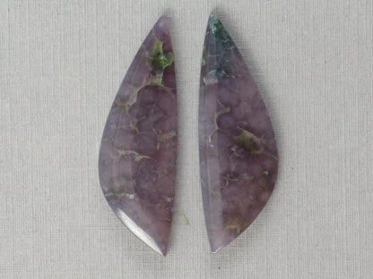 Grape Agate Cabochon Freeform | 35x11.5mm, 21.3ct | Per Pair | Indonesia | AG380 - Gem Enthusiast