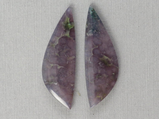 Grape Agate Cabochon Freeform | 35x11.5mm, 21.3ct | Per Pair | Indonesia | AG380 - Gem Enthusiast