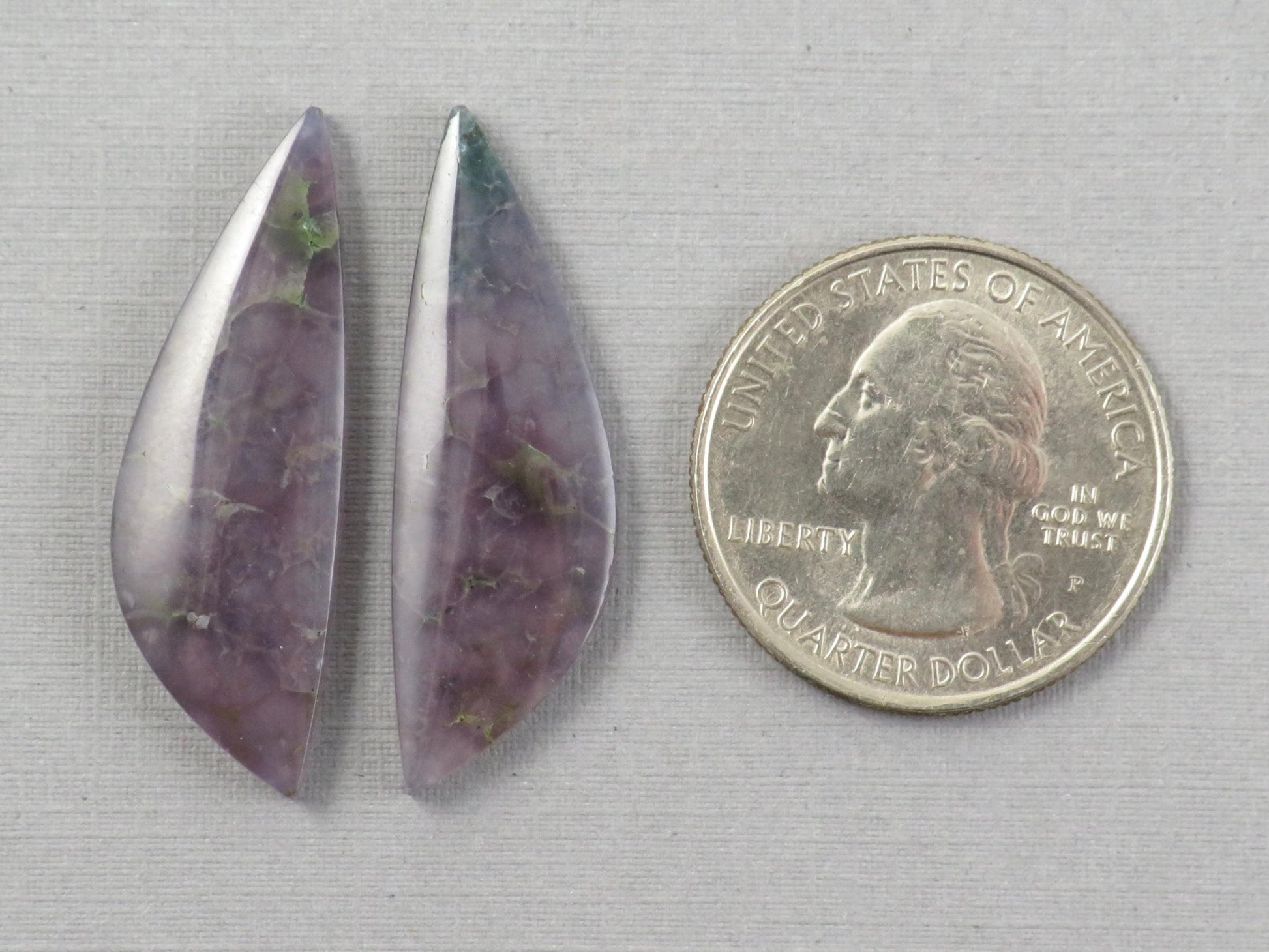Grape Agate Cabochon Freeform | 35x11.5mm, 21.3ct | Per Pair | Indonesia | AG380 - Gem Enthusiast