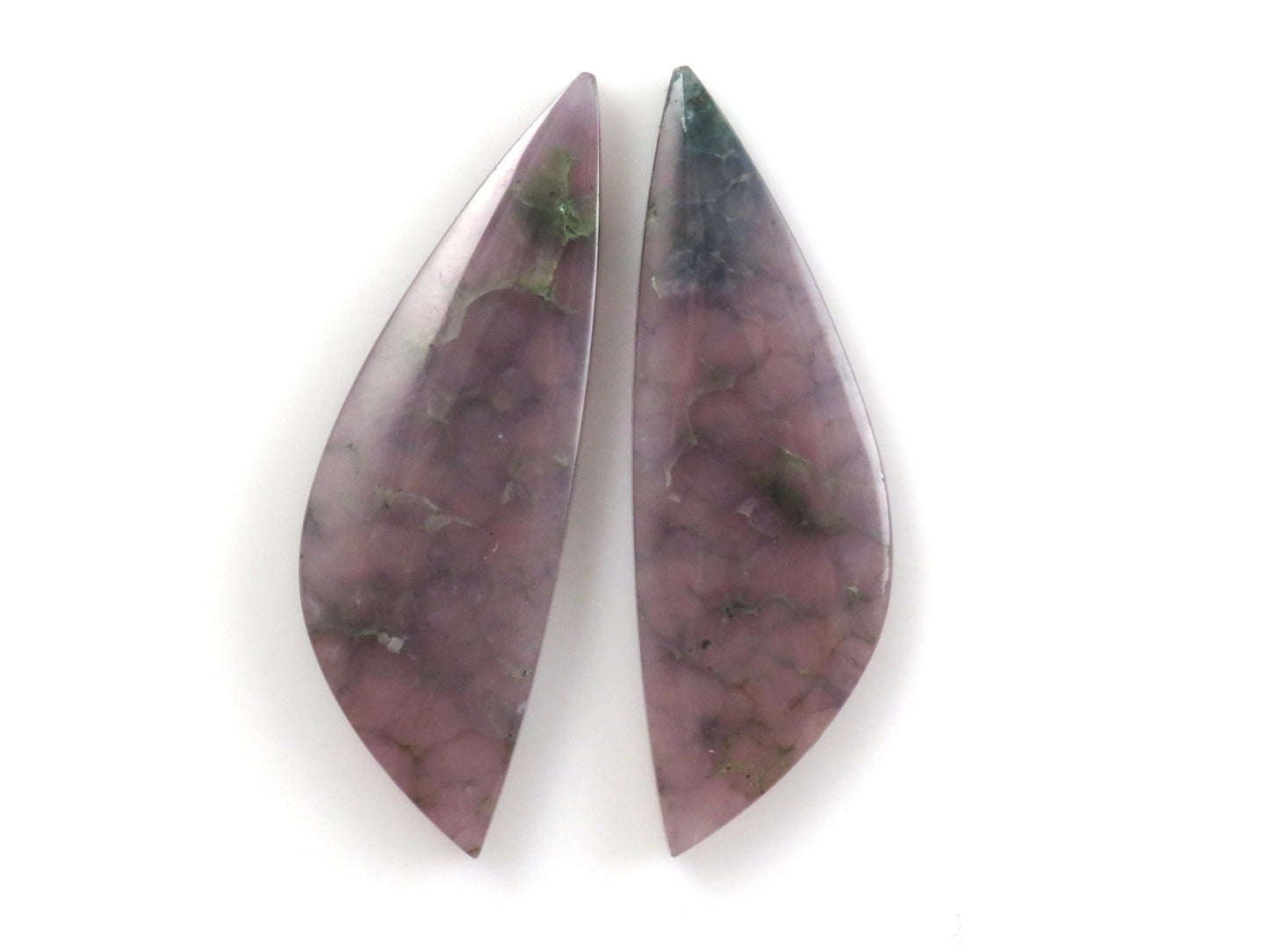 Grape Agate Cabochon Freeform | 35x11.5mm, 21.3ct | Per Pair | Indonesia | AG380 - Gem Enthusiast