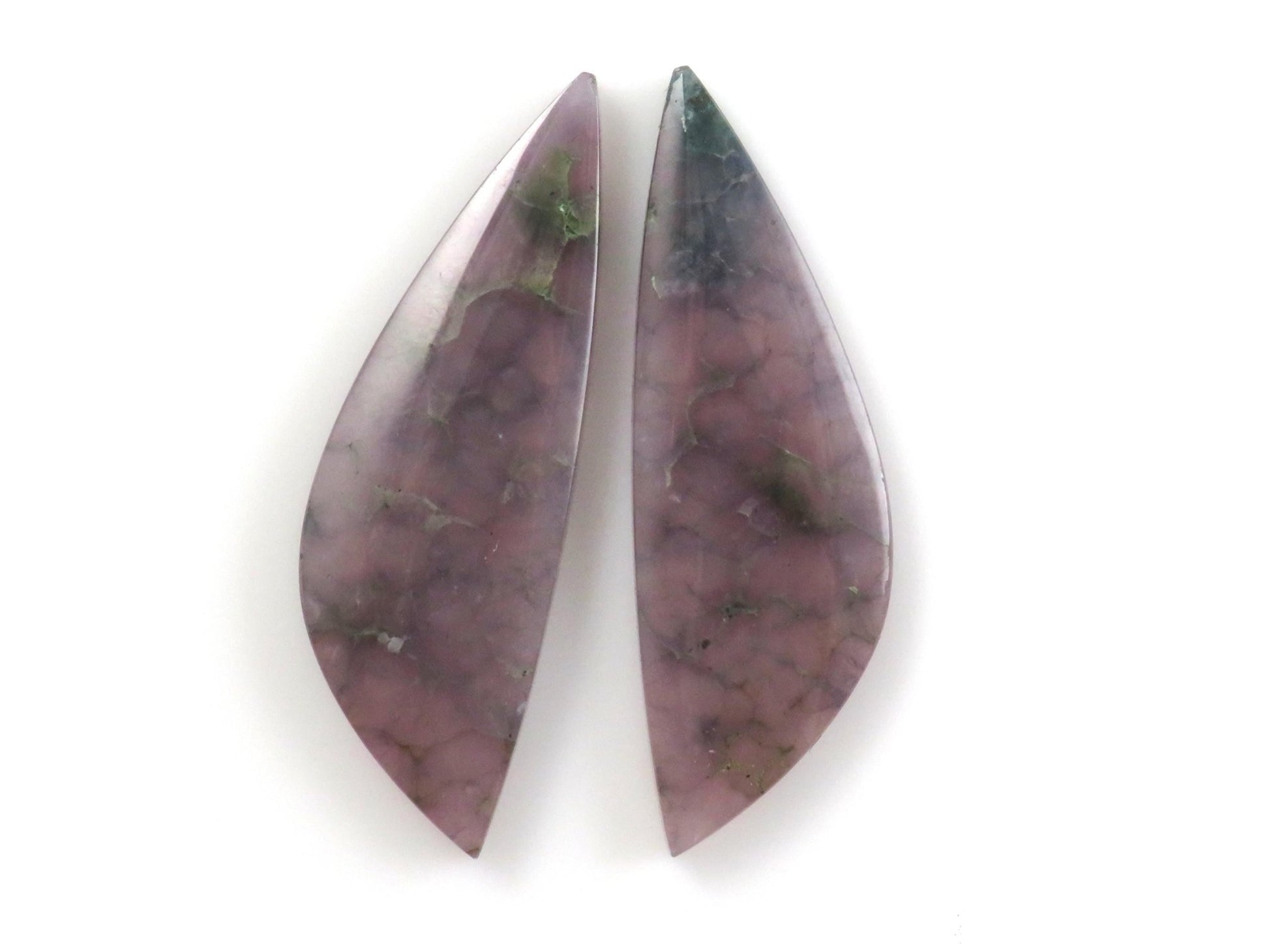 Grape Agate Cabochon Freeform | 35x11.5mm, 21.3ct | Per Pair | Indonesia | AG380 - Gem Enthusiast