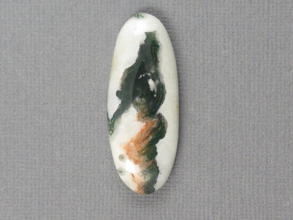 Green and Orange Moss Agate Oval | Cabochon for Setting | 24x14mm, 21ct | AG333 - Gem Enthusiast