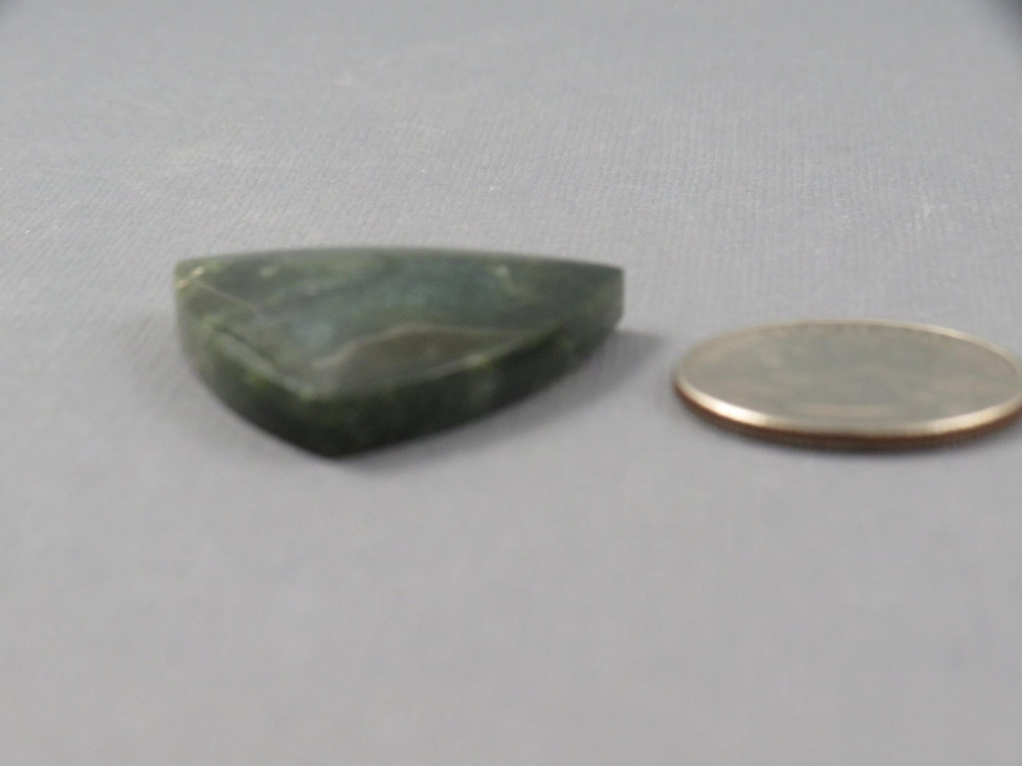 Green Fossilized Coral Cabochon Trillion | Agatized Gemstone | 34x33mm, 40ct | Indonesia | FC113 - Gem Enthusiast