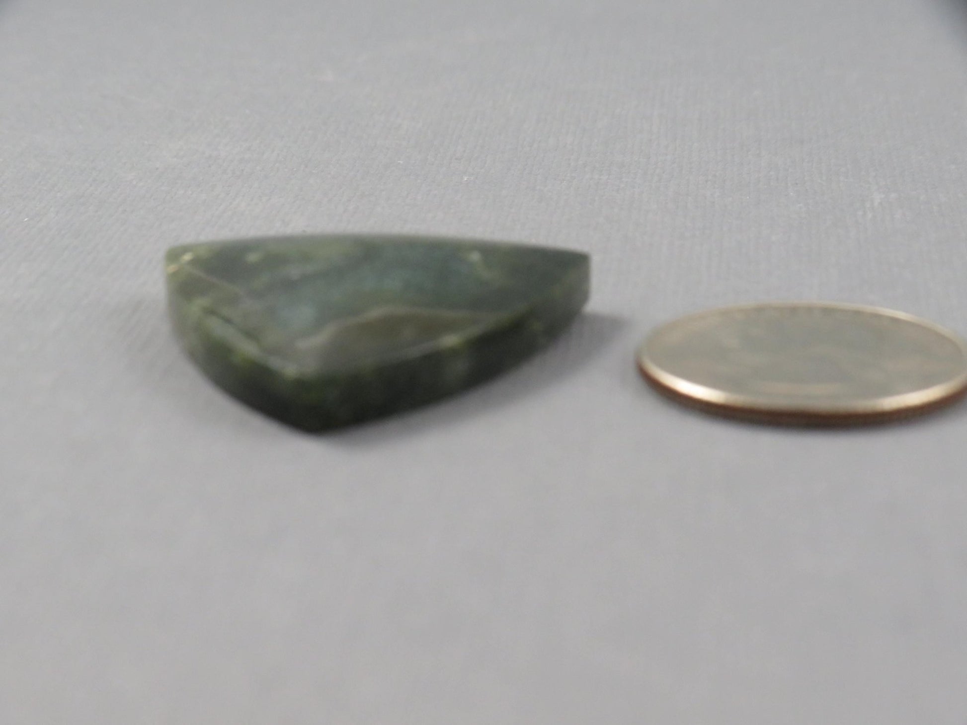 Green Fossilized Coral Cabochon Trillion | Agatized Gemstone | 34x33mm, 40ct | Indonesia | FC113 - Gem Enthusiast