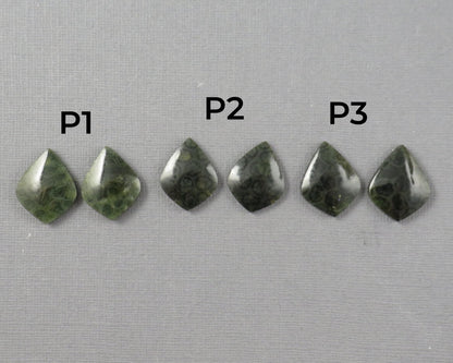 Green Fossilized Coral Pairs | Agatized Coral | 19.5–20mm | Per Pair | Indonesia | FC108 - Gem Enthusiast