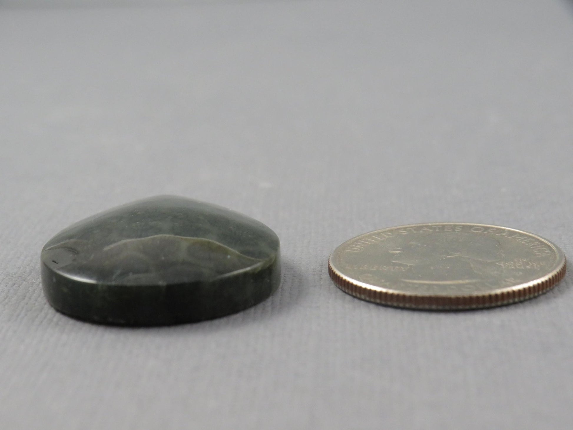 Green Fossilized Coral Pear Cabochon | Agatized Gemstone | 33x25mm, 35ct | Indonesia | FC110 - Gem Enthusiast