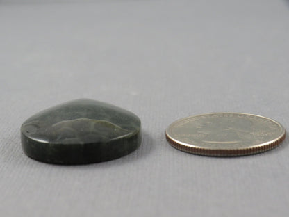 Green Fossilized Coral Pear Cabochon | Agatized Gemstone | 33x25mm, 35ct | Indonesia | FC110 - Gem Enthusiast