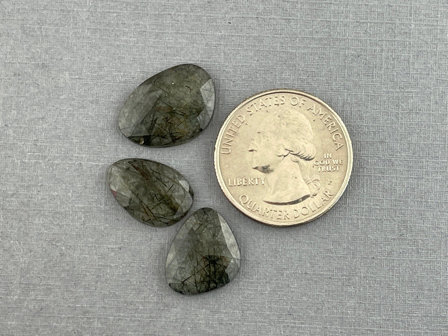Green Rutile Quartz Lot | 14 carats | Rose Cut Natural Loose Gemstone | QU334 - Gem Enthusiast