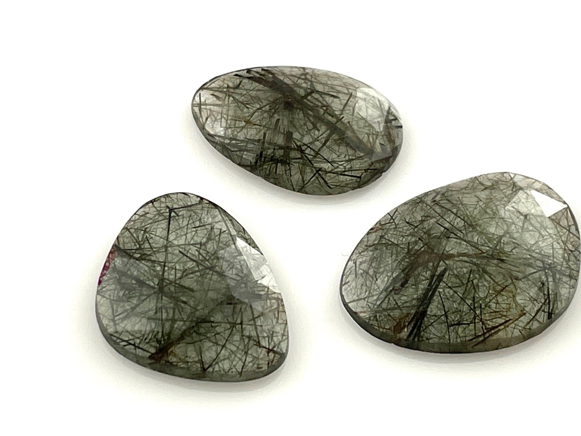 Green Rutile Quartz Lot | 14 carats | Rose Cut Natural Loose Gemstone | QU334 - Gem Enthusiast