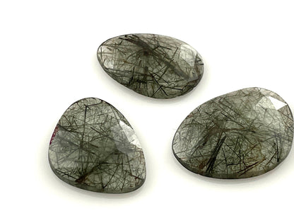 Green Rutile Quartz Lot | 14 carats | Rose Cut Natural Loose Gemstone | QU334 - Gem Enthusiast