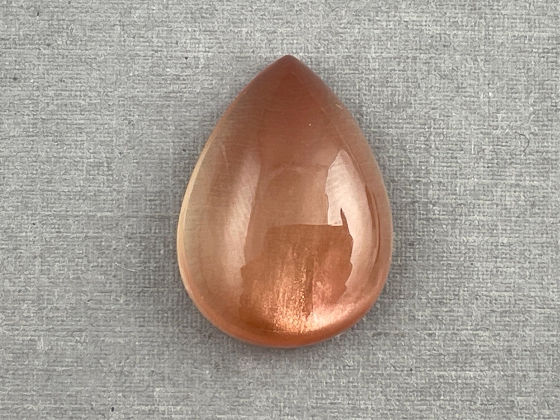 HUGE Oregon Sunstones Pear Cabochon | Beautiful Schiller | 19.36 carats | OSC290 - Oregon Sunstone - Gem Enthusiast