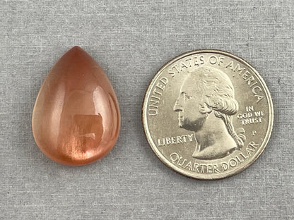 HUGE Oregon Sunstones Pear Cabochon | Beautiful Schiller | 19.36 carats | OSC290 - Oregon Sunstone - Gem Enthusiast