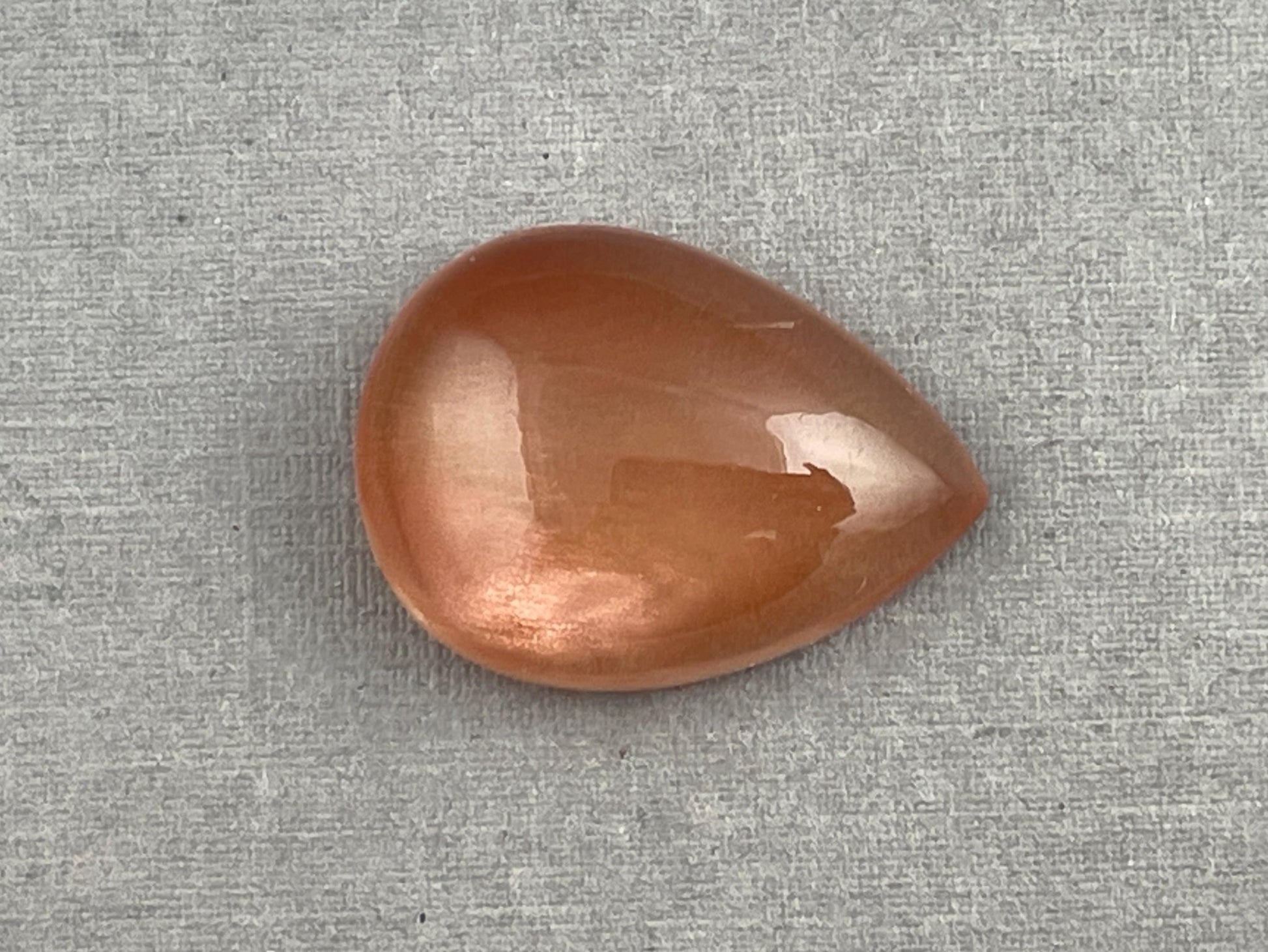 HUGE Oregon Sunstones Pear Cabochon | Beautiful Schiller | 19.36 carats | OSC290 - Oregon Sunstone - Gem Enthusiast