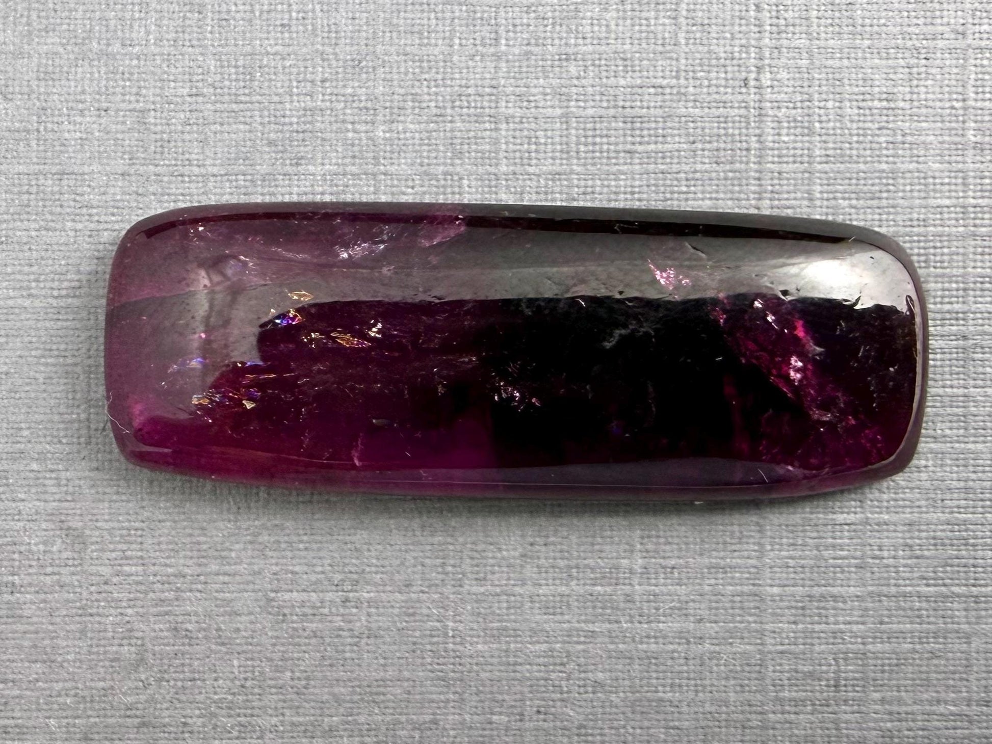 HUGE Rubellite Tourmaline Rectangle Cabochon | Loose Natural Gemstone | 21+ carats | TR146 - Gem Enthusiast