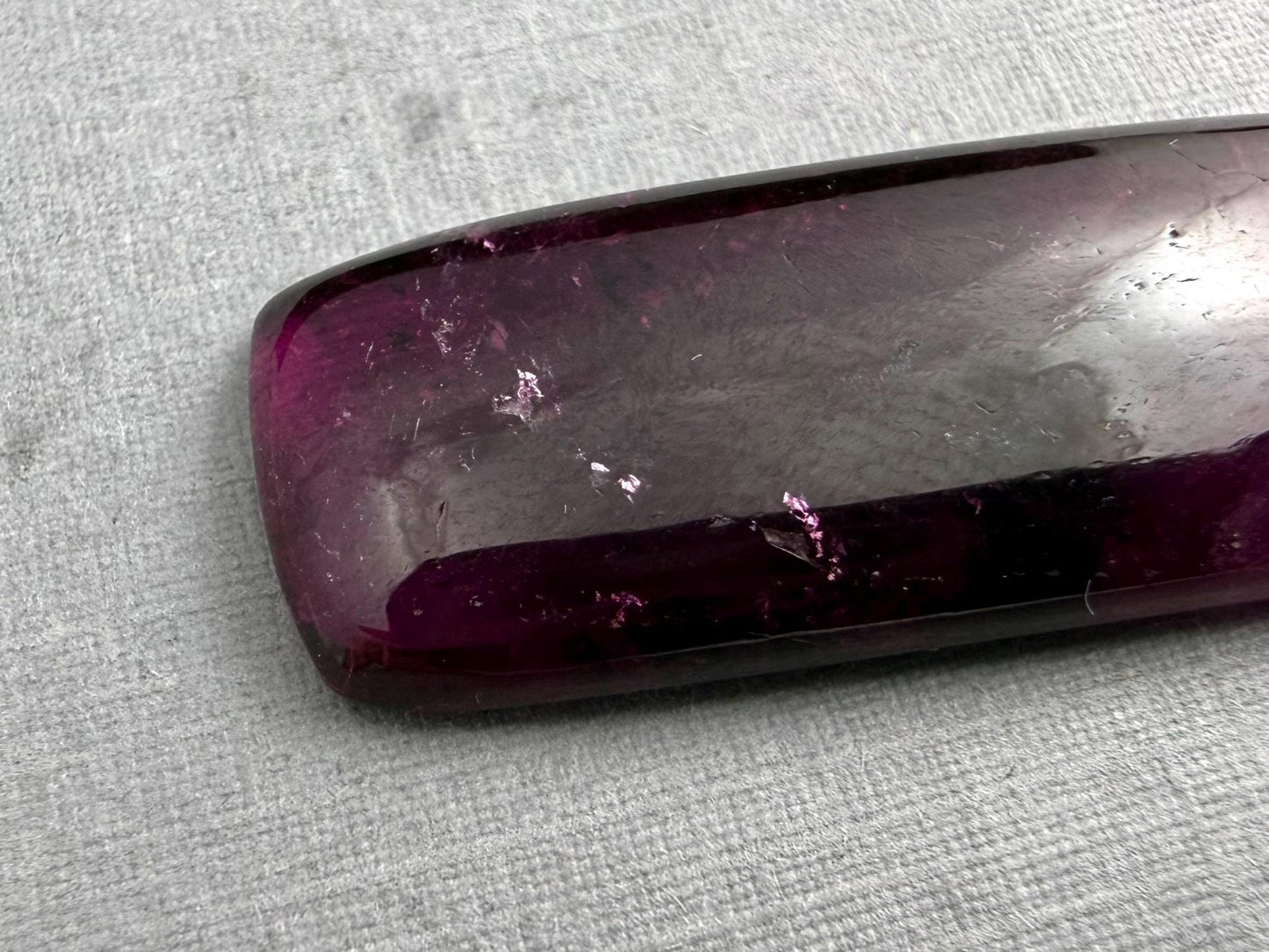 HUGE Rubellite Tourmaline Rectangle Cabochon | Loose Natural Gemstone | 21+ carats | TR146 - Gem Enthusiast