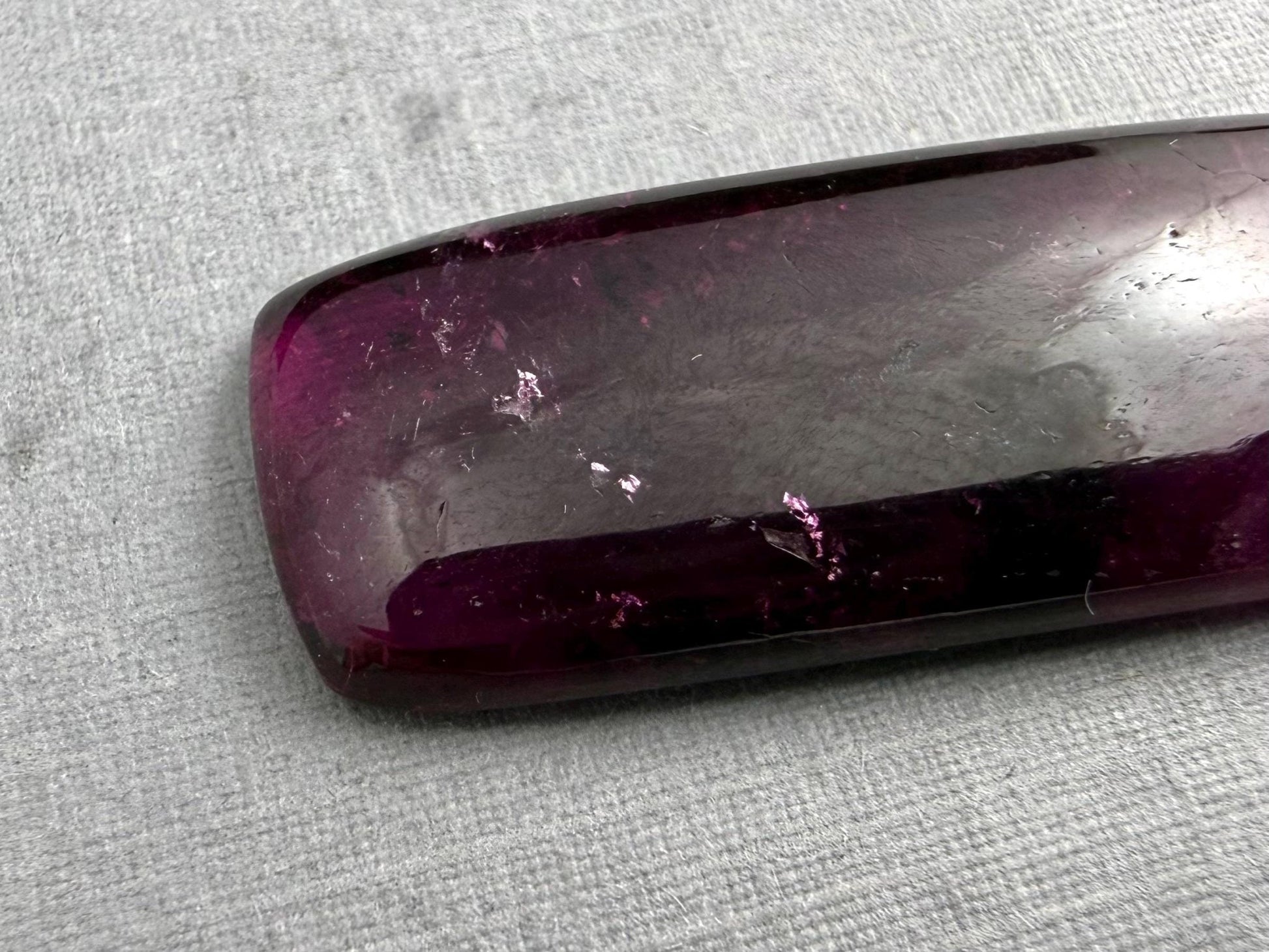 HUGE Rubellite Tourmaline Rectangle Cabochon | Loose Natural Gemstone | 21+ carats | TR146 - Gem Enthusiast