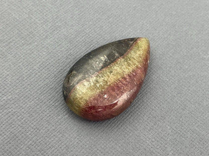 HUGE TriColor Tourmaline Pear Cabochon | Natural Gemstones | 31x19 mm | 34.4 cts | TO551 - Gem Enthusiast