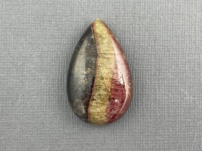 HUGE TriColor Tourmaline Pear Cabochon | Natural Gemstones | 31x19 mm | 34.4 cts | TO551 - Gem Enthusiast