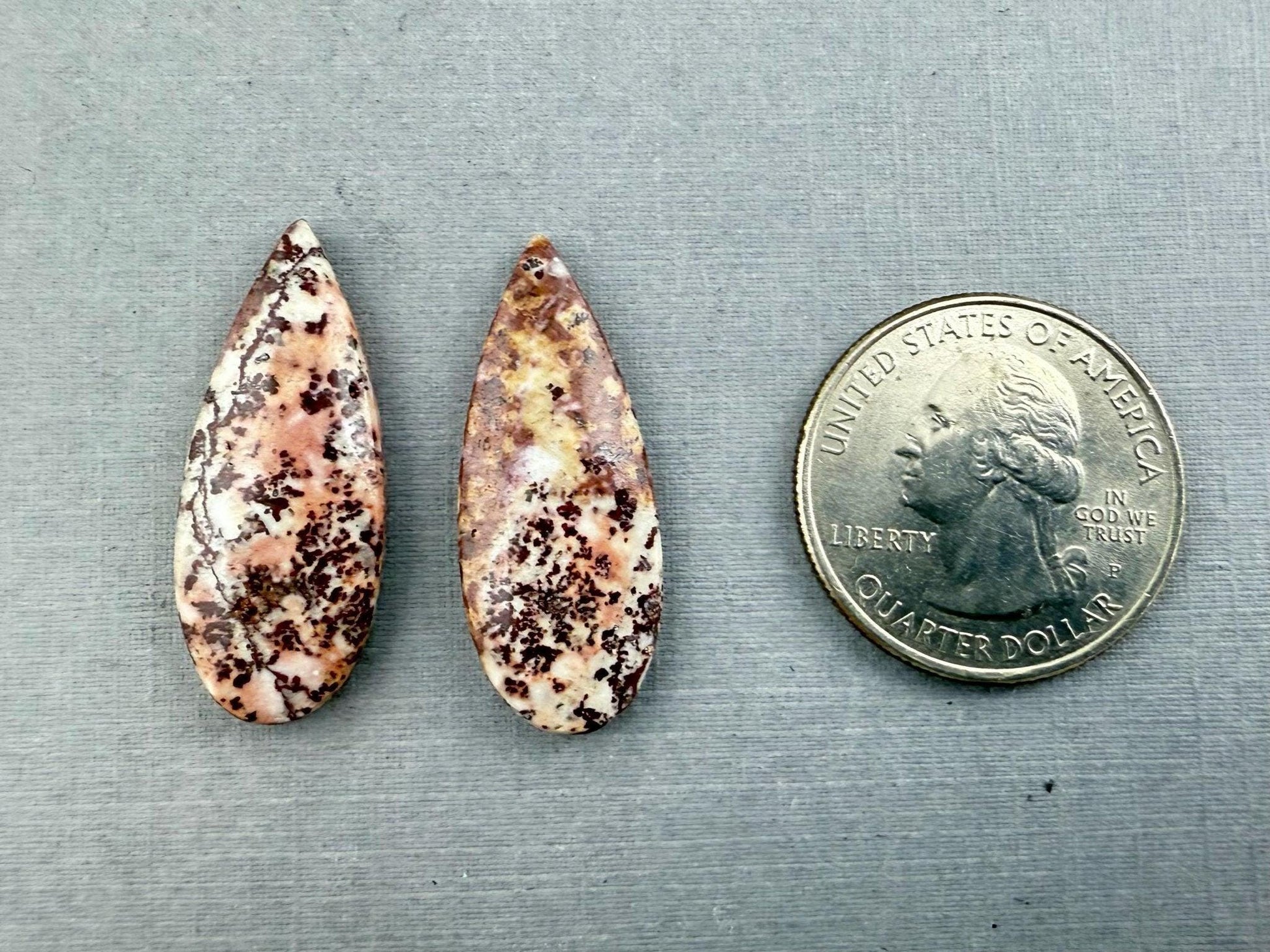 Sonora Dendritic Pear Pairs | Natural Stone from Mexico | JS153 - Sonora Dendritic Jasper - GemEnthusiast