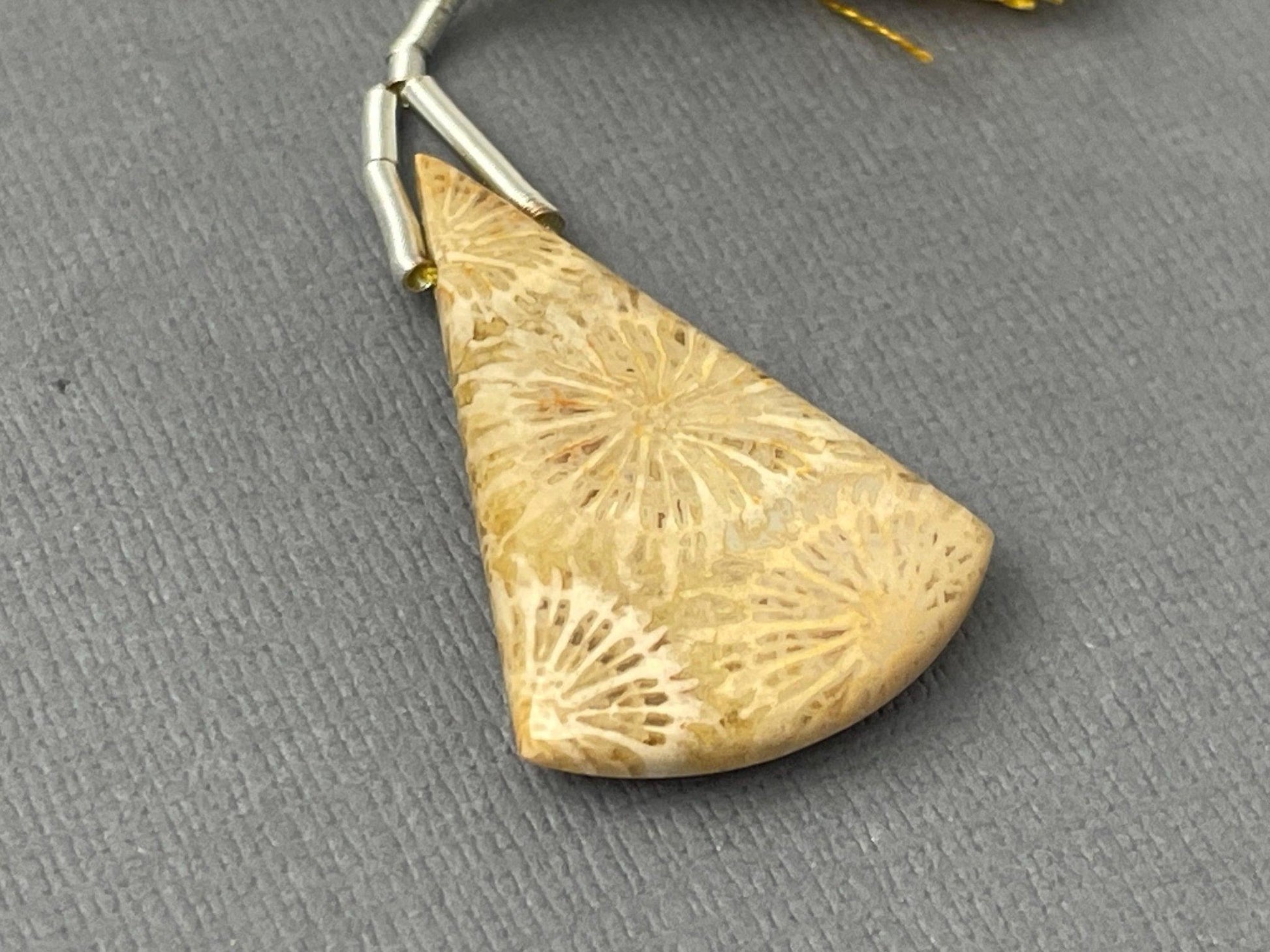 Large Fossil Coral Bead | Natural Loose Gemstone | Z216 - - GemEnthusiast