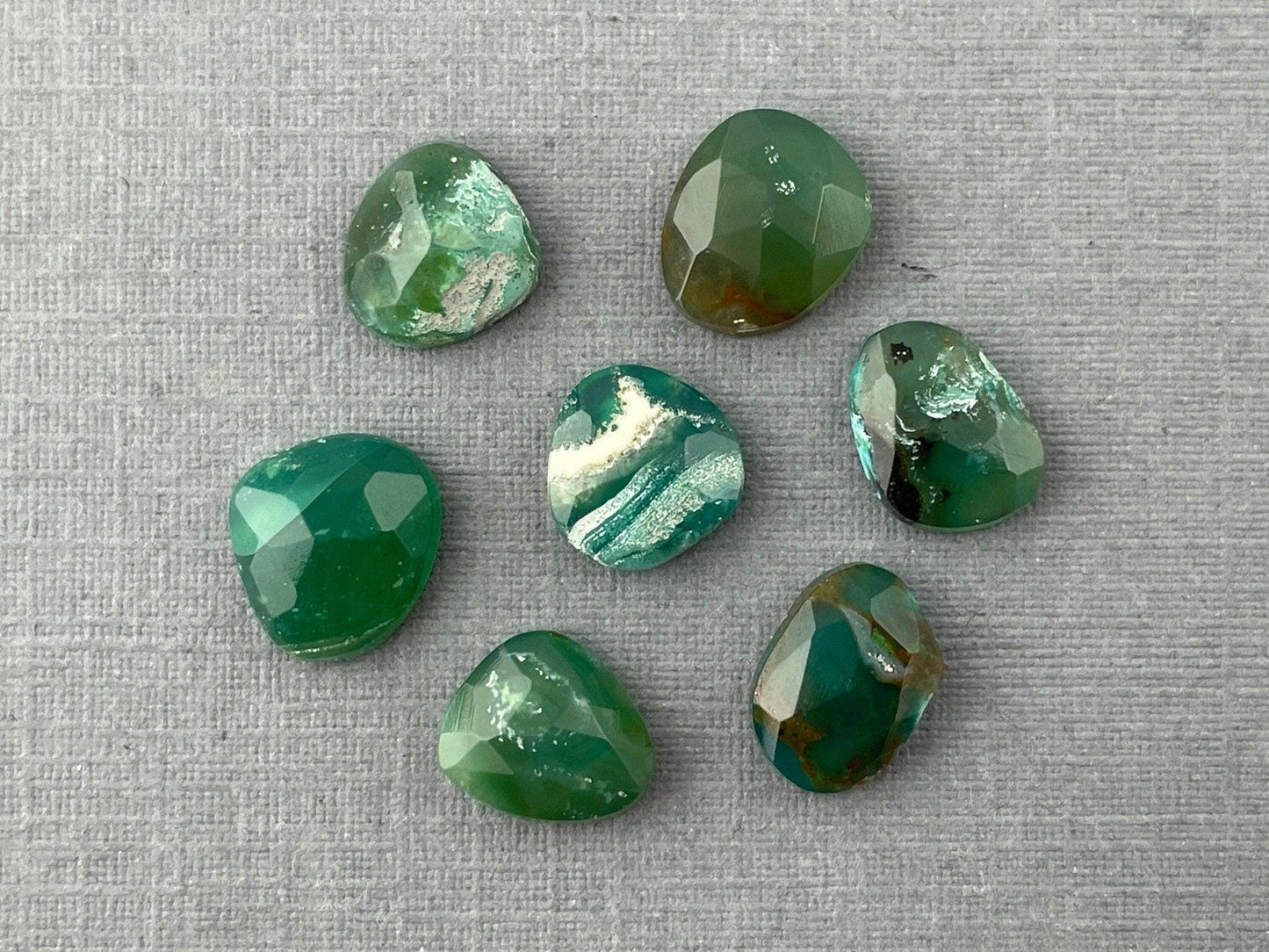 Gem Silica Rose Cut Lot | Chrysocolla in Chalcedony | Natural Loose Gemstone | CH112 - Gem Silica - GemEnthusiast