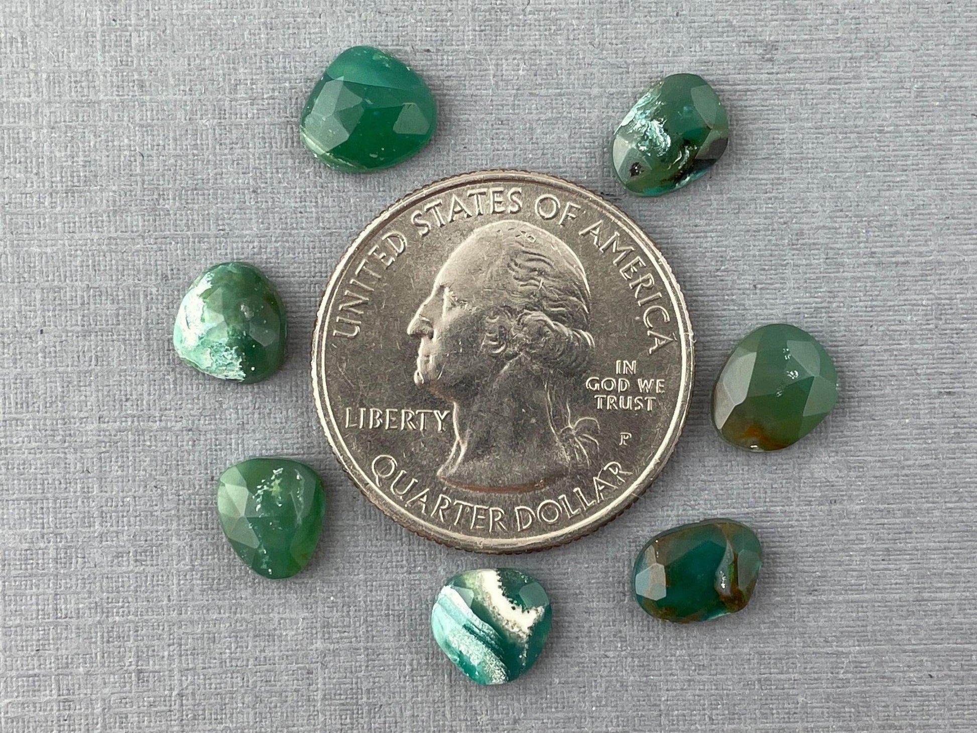 Gem Silica Rose Cut Lot | Chrysocolla in Chalcedony | Natural Loose Gemstone | CH112 - Gem Silica - GemEnthusiast