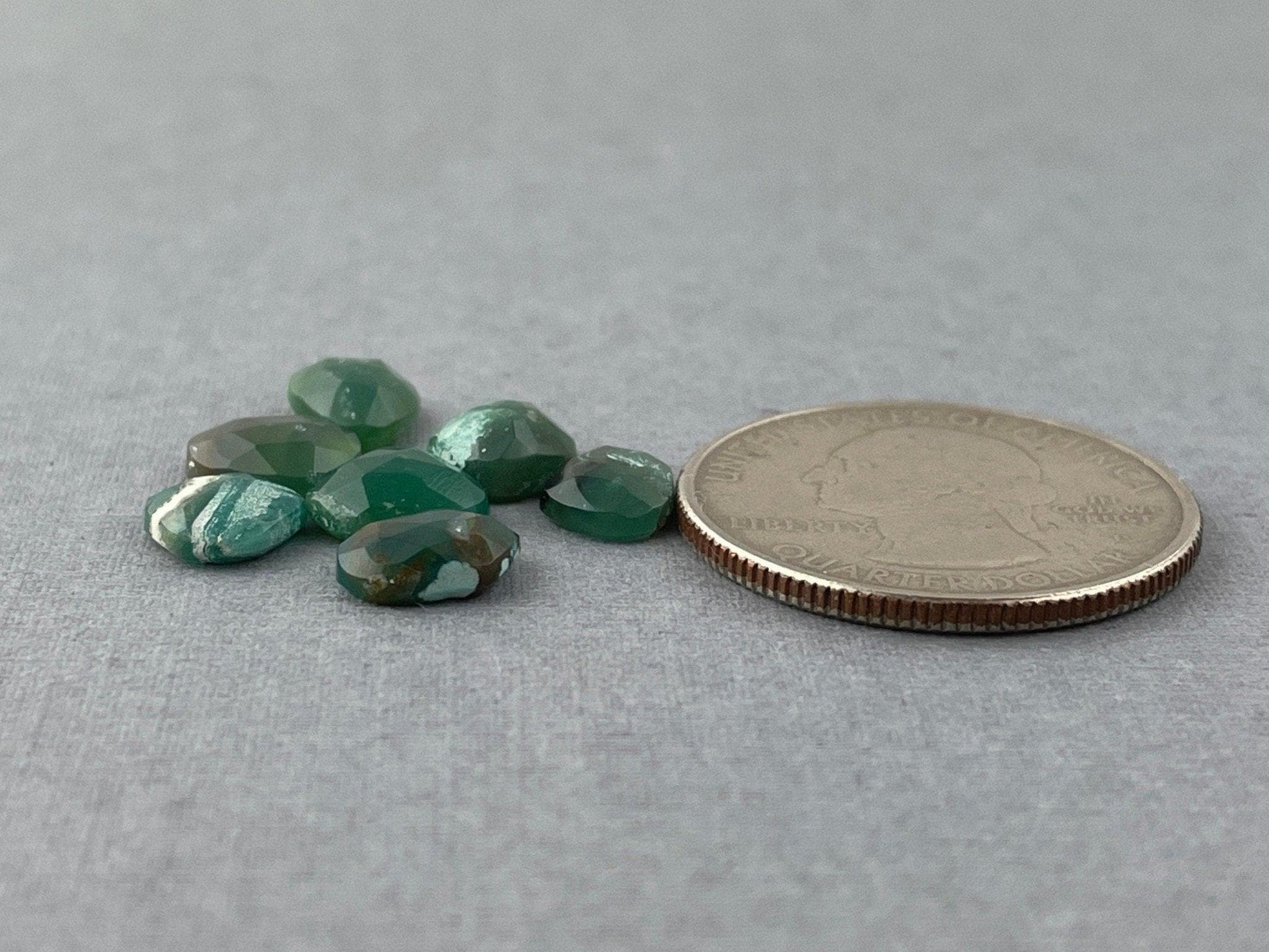 Gem Silica Rose Cut Lot | Chrysocolla in Chalcedony | Natural Loose Gemstone | CH112 - Gem Silica - GemEnthusiast