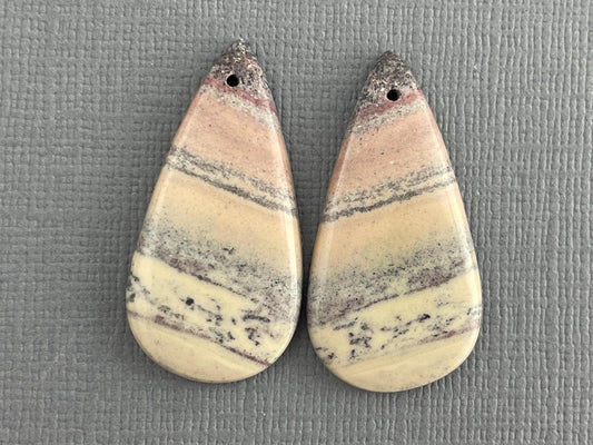 Porcelain Jasper Bead Pair | Natural Loose Gemstone Bead | Z161 - - GemEnthusiast