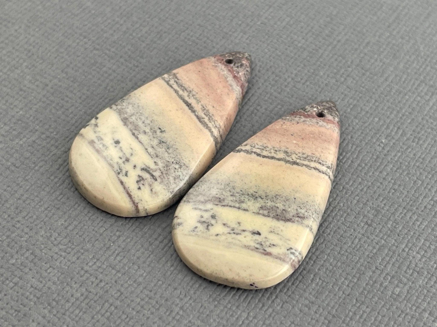 Porcelain Jasper Bead Pair | Natural Loose Gemstone Bead | Z161 - - GemEnthusiast