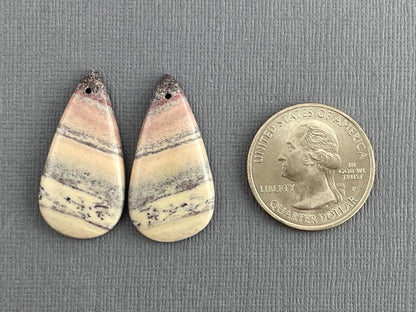 Porcelain Jasper Bead Pair | Natural Loose Gemstone Bead | Z161 - - GemEnthusiast
