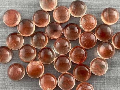 Oregon Sunstones Round Cabochons | 5mm 6mm 7mm | Mined in the USA - Oregon Sunstone - GemEnthusiast