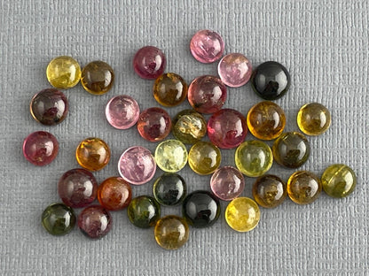 5-6mm Tourmaline Cabochons | Multi-Color | 41 carats | TO223 - Tourmaline - GemEnthusiast