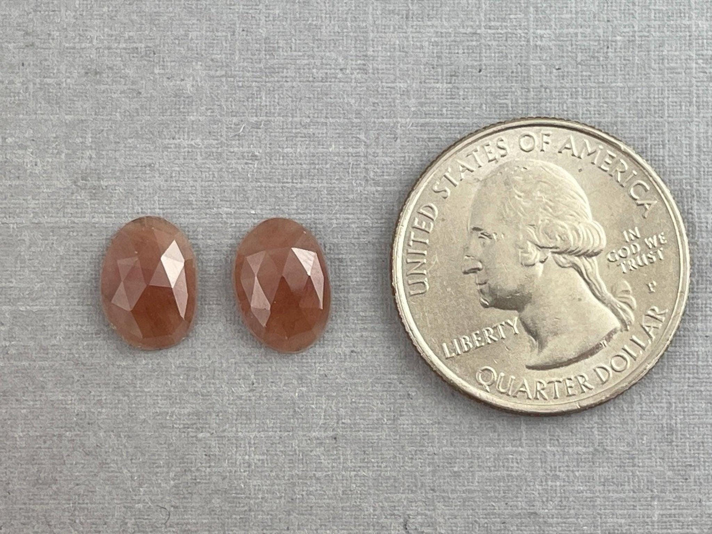 Peach Sapphire Rose Cut Pair | 11mm x 8mm | Natural Gemstones | SP542 - Sapphire - GemEnthusiast