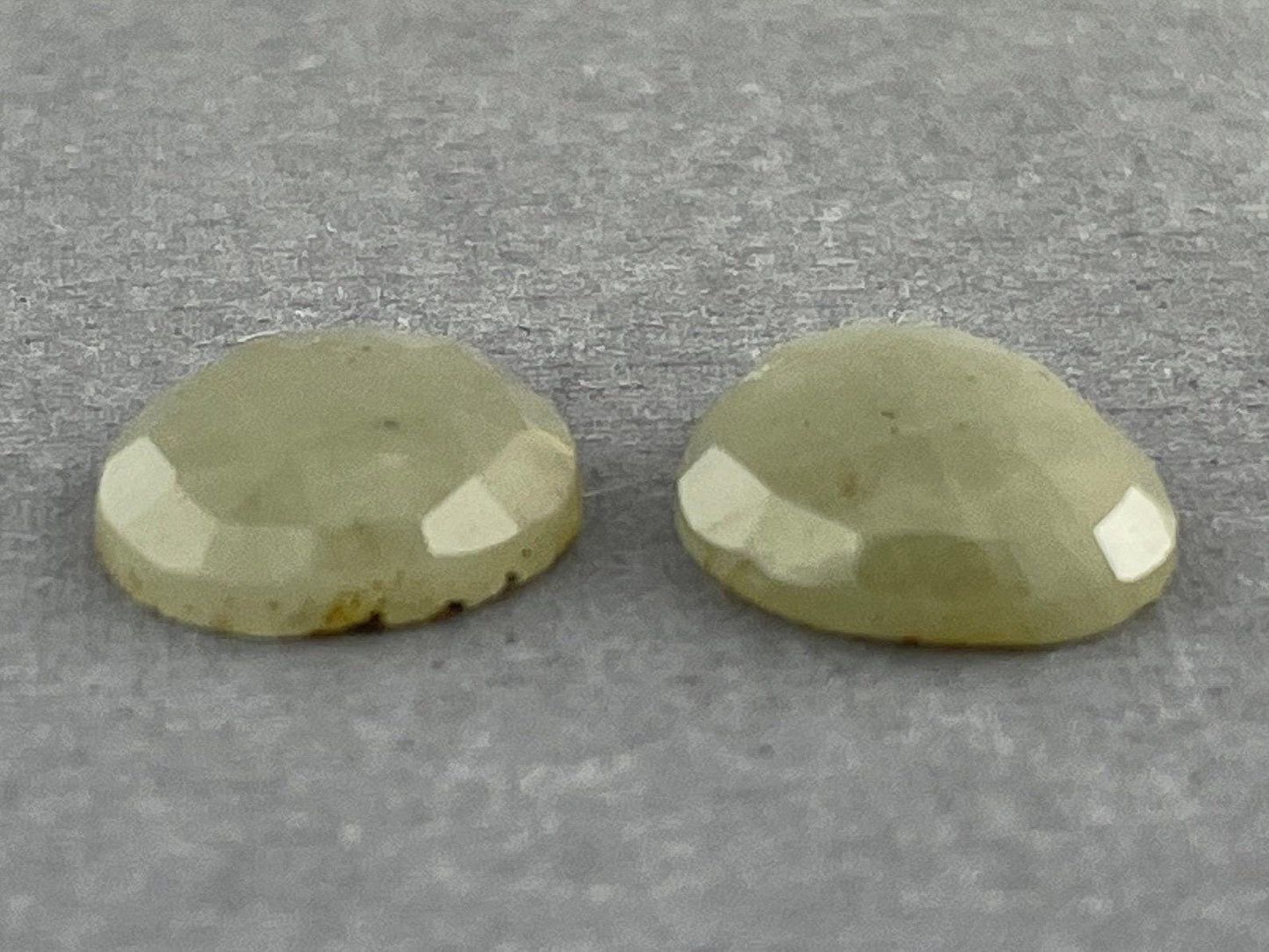 Cream Yellow Sapphire Rose Cut Pair | 13.5x11mm | Natural Loose Gemstones | SP501 - Sapphire - GemEnthusiast