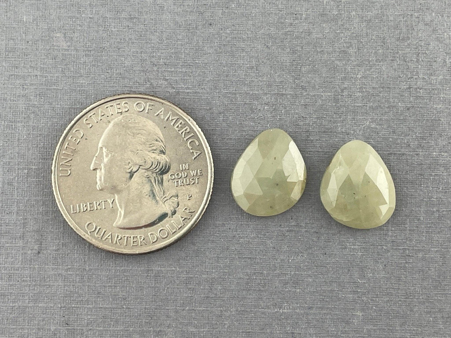 Cream Yellow Sapphire Rose Cut Pair | 13.5x11mm | Natural Loose Gemstones | SP501 - Sapphire - GemEnthusiast