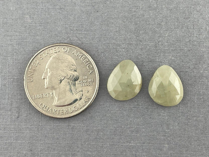 Cream Yellow Sapphire Rose Cut Pair | 13.5x11mm | Natural Loose Gemstones | SP501 - Sapphire - GemEnthusiast