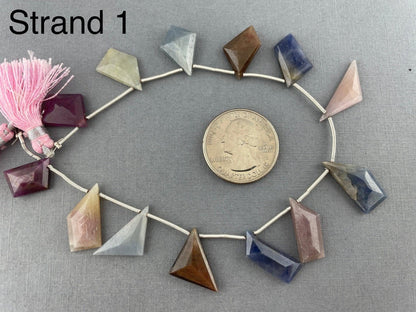 Multi Sapphire Bead Strand in Geometric Shapes | Select your Strand - - GemEnthusiast