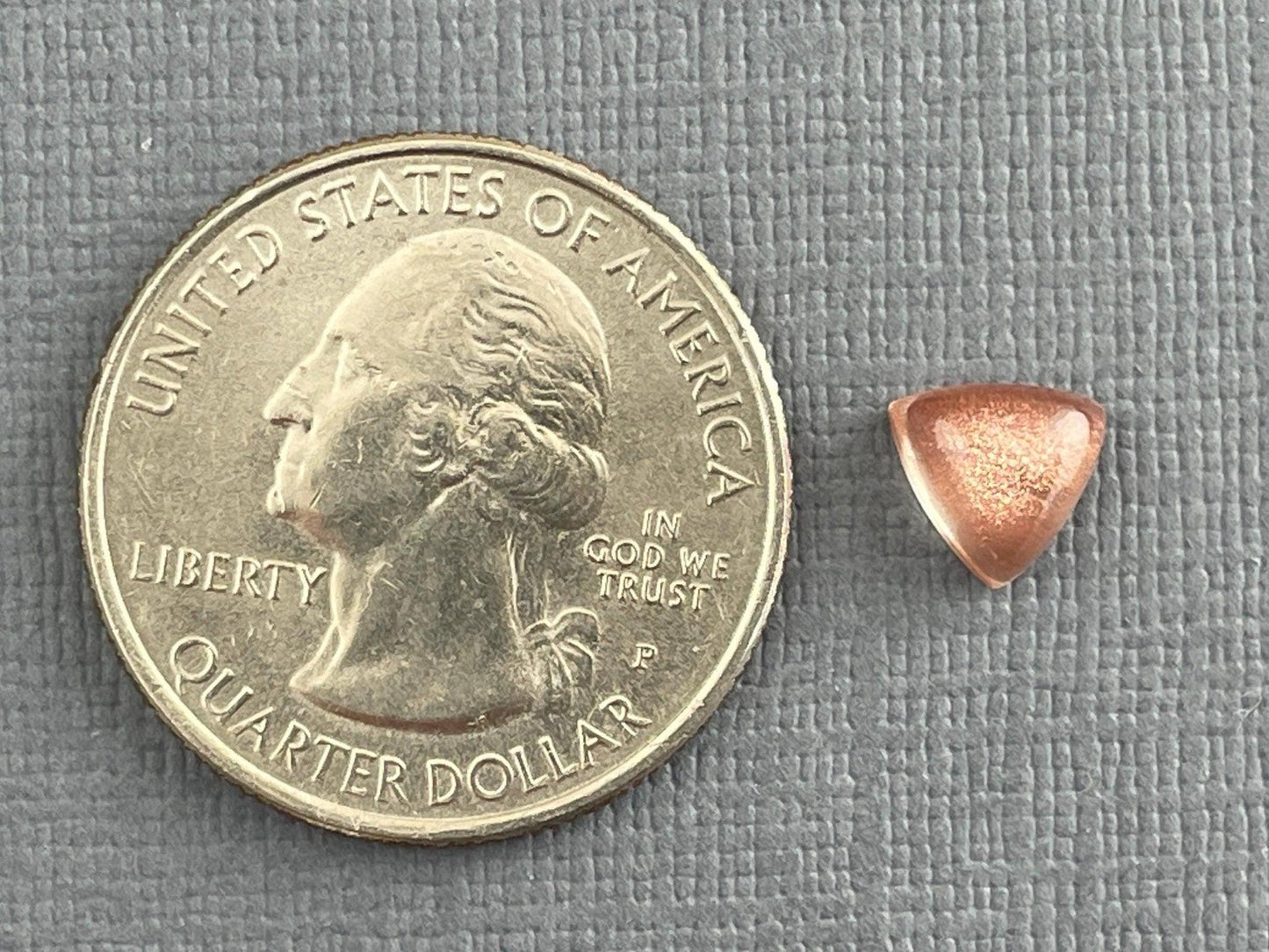7mm Oregon Sunstones Triangle Cabochons | Medium with Schiller - Oregon Sunstone - GemEnthusiast